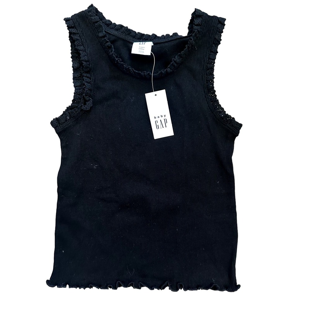 NWT Girls Size 4 Lace Edged Ribbed Tank Top